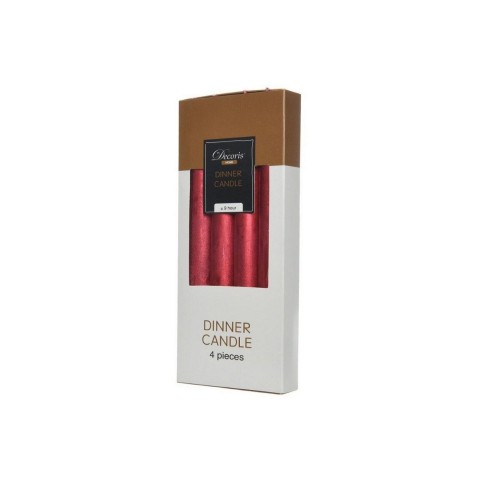 BOX 4 CANDELE CONICHE RED 2.2X25CM